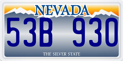 NV license plate 53B930