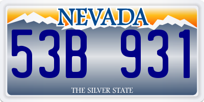 NV license plate 53B931