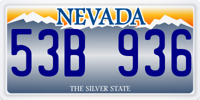 NV license plate 53B936