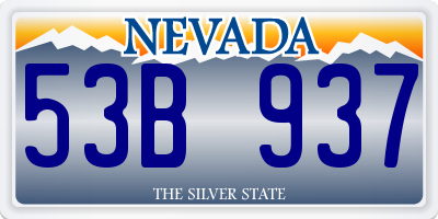 NV license plate 53B937
