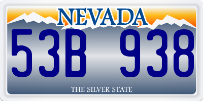 NV license plate 53B938