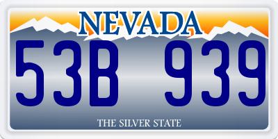 NV license plate 53B939