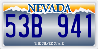 NV license plate 53B941