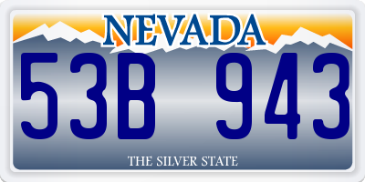 NV license plate 53B943