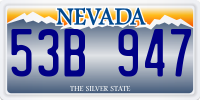 NV license plate 53B947