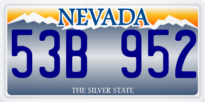 NV license plate 53B952