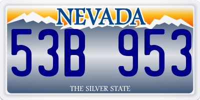 NV license plate 53B953