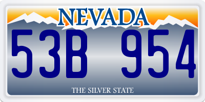 NV license plate 53B954