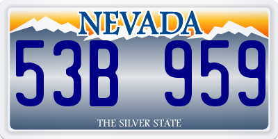 NV license plate 53B959