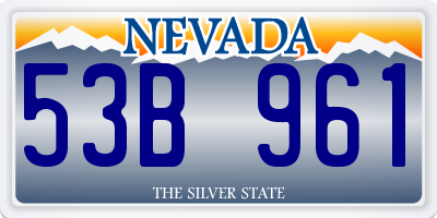 NV license plate 53B961