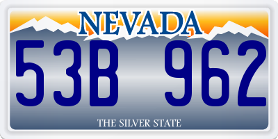 NV license plate 53B962