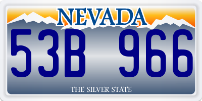 NV license plate 53B966