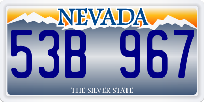 NV license plate 53B967