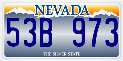 NV license plate 53B973