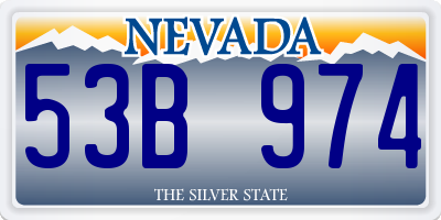 NV license plate 53B974