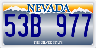 NV license plate 53B977