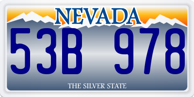 NV license plate 53B978