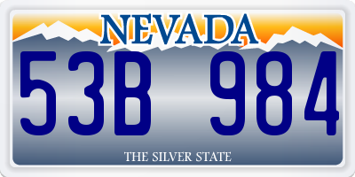 NV license plate 53B984