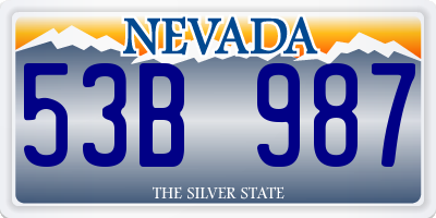 NV license plate 53B987