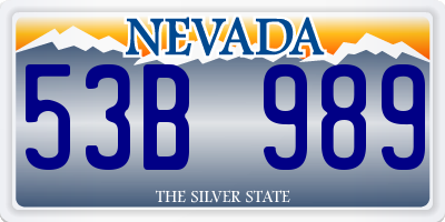 NV license plate 53B989