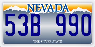 NV license plate 53B990