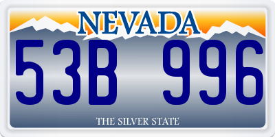 NV license plate 53B996