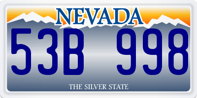 NV license plate 53B998