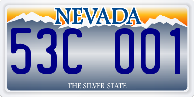 NV license plate 53C001