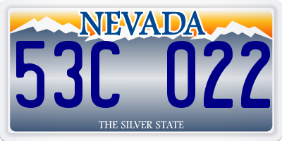NV license plate 53C022