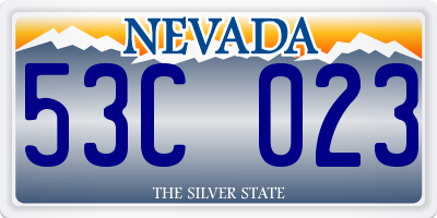 NV license plate 53C023