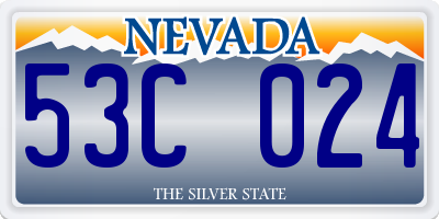 NV license plate 53C024