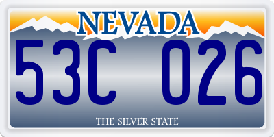 NV license plate 53C026
