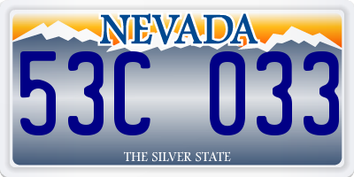 NV license plate 53C033