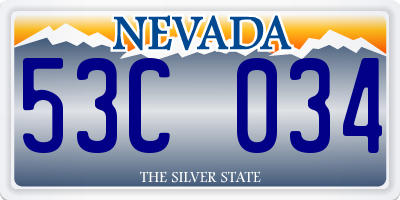 NV license plate 53C034