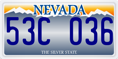 NV license plate 53C036