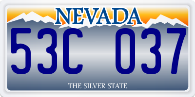 NV license plate 53C037
