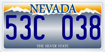 NV license plate 53C038