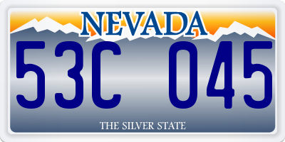 NV license plate 53C045
