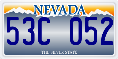 NV license plate 53C052