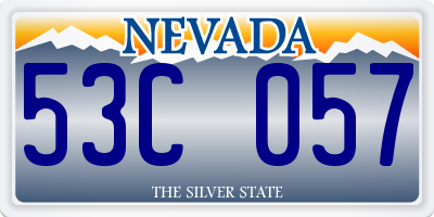 NV license plate 53C057