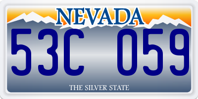 NV license plate 53C059