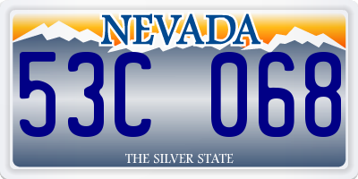 NV license plate 53C068