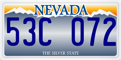 NV license plate 53C072
