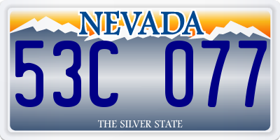 NV license plate 53C077