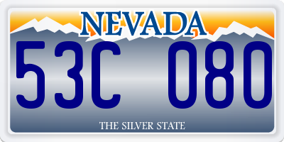 NV license plate 53C080