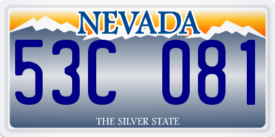 NV license plate 53C081