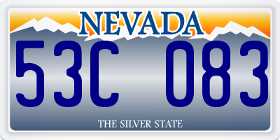 NV license plate 53C083