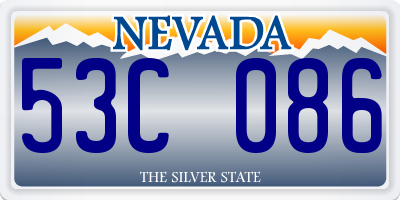 NV license plate 53C086