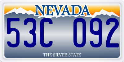 NV license plate 53C092