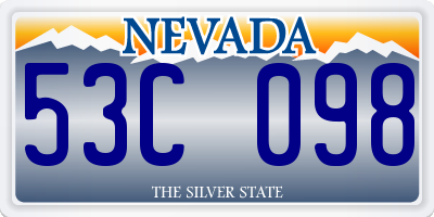 NV license plate 53C098